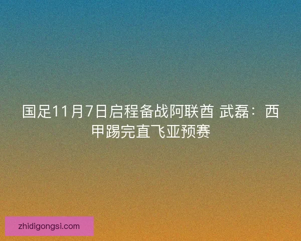 国足11月7日启程备战阿联酋 武磊：西甲踢完直飞亚预赛